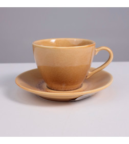 Набор чайный OPALUS фарфор пшеничный кружка 200мл + блюдце