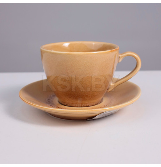 Набор чайный OPALUS фарфор пшеничный кружка 200мл + блюдце (119890) 