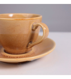 Набор чайный OPALUS фарфор пшеничный кружка 200мл + блюдце