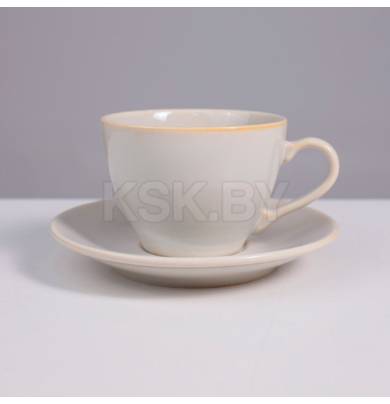 Набор чайный OPALUS фарфор айвори кружка 200мл + блюдце (119882) 