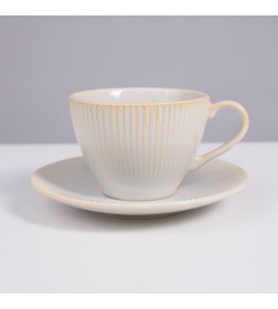 Набор чайный AURORA фарфор айвори кружка 200мл + блюдце