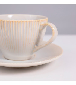 Набор чайный AURORA фарфор айвори кружка 200мл + блюдце