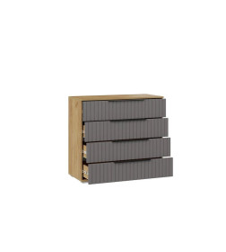 Комод (Дуб Крафт золотой/Графит матовый) Хилтон 