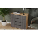 Комод (Дуб Крафт золотой/Графит матовый) Хилтон  (225514) 