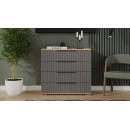 Комод (Дуб Крафт золотой/Графит матовый) Хилтон  (225514) 