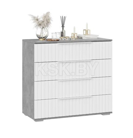 Комод (Ателье светлый/Белый матовый) Хилтон (225513) 