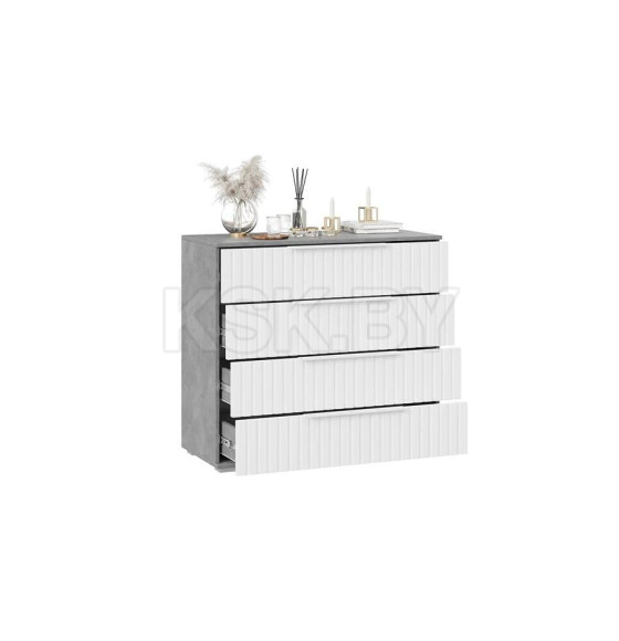 Комод (Ателье светлый/Белый матовый) Хилтон (225513) 