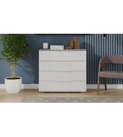 Комод (Ателье светлый/Белый матовый) Хилтон