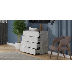 Комод (Ателье светлый/Белый матовый) Хилтон