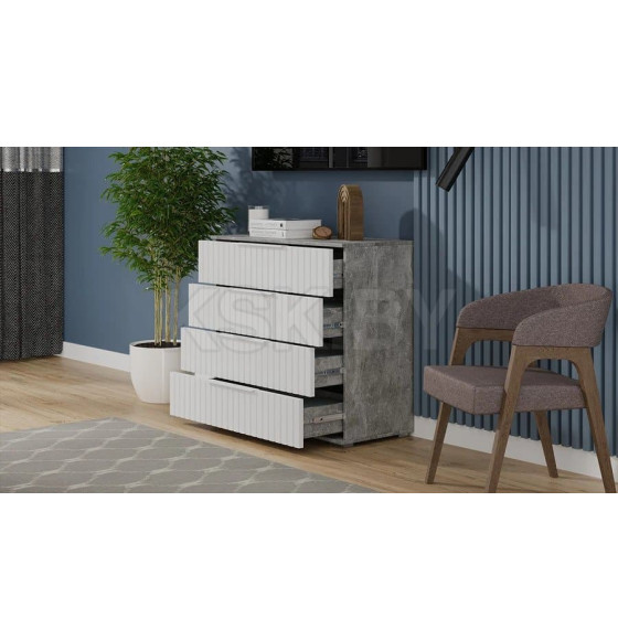 Комод (Ателье светлый/Белый матовый) Хилтон (225513) 