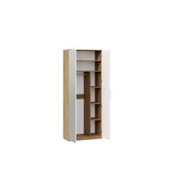 Шкаф комбинированный с 2 дверями Исп.2 (Дуб Крафт Золотой/Белый матовый) Хилтон