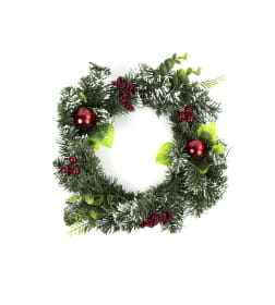 Венок рождественскийкий 30см красный