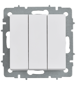 Выключатель 3-клавишный 10А ВС10-3-0-БрАБ IEK арктический белый