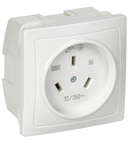 Розетка разборная для плиты с з/к с/у 32А белая Рпл11-К IEK 