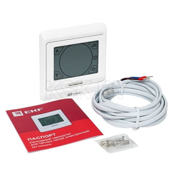Сенсорный термостат для теплых полов электронный 16А 230В EKF (ett-3) 