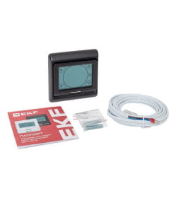 Сенсорный термостат для теплых полов электронный черный 16А 230В EKF