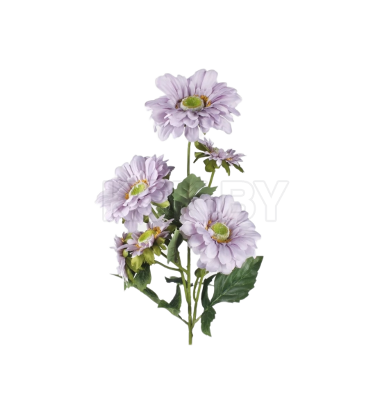 Георгин ветка искусственная нежно-сиреневый 66 см