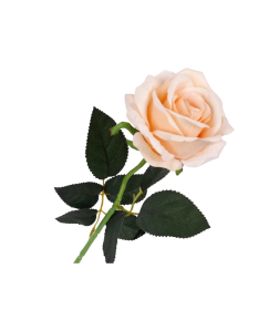 Роза вельветовая цветок искусственный персиковая 51см