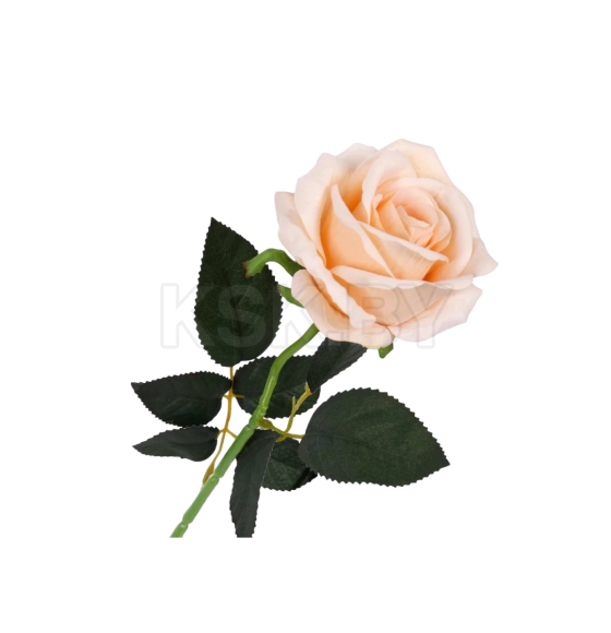 Роза вельветовая цветок искусственный персиковая 51см