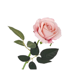 Роза вельветовая цветок искусственный розовая 51см