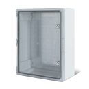 Корпус пластиковый ЩМПп с прозрачной дверцей и монтажной панелью 400х300х170мм, АБС, УХЛ1, IP65 REXANT (11-0412) 