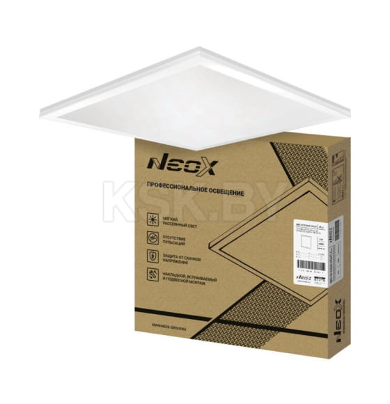 Панель светодиодная универсальная ГРИЛЬЯТО ДВО-02 G3640-ОПАЛ 36Вт 4000К IP40 588х588x19мм NEOX (4690612062877) 