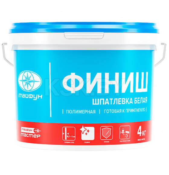 Шпатлевка белая "Тайфун Мастер" ФИНИШ . 4кг