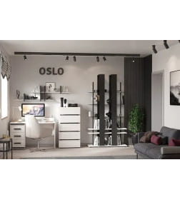 Комод Бетон Пайн светлый - Черный Oslo 6 (гостиная) 