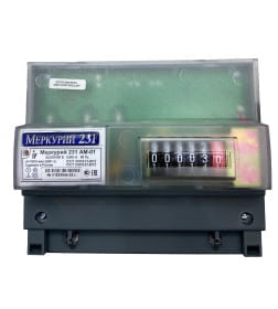 Счетчик электронный на-Din рейку на 3 фазы AM-01 5-60А 1 тариф Mercury
