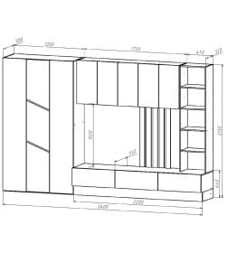 Гостиная ЦРК.ЛЗ.01 Лиза-1 Анкор Белый/Сатин