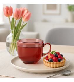 Кружка стеклянная "Jumbo Alba Terracotta" 500 мл V2813