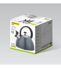 Чайник 2,5 л со свистком, нержавеющая сталь MR-1302-GREY Maestro