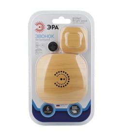 Звонок беспроводной BIONIC Bright wood ЭРА 90635