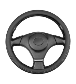 Оплетка кожаная M (37-39 см) SKYWAY Design Gorilla-6 Черная, белая строчка