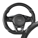 Оплетка D-тип экокожа M (37-39 см) SKYWAY Design Drift-2 Черная/серая, серая стр. (S01102505) 