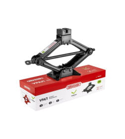 Домкрат механический ромбический 1,5т h 105-340мм УРАЛ SKYWAY с резиновой опорной частью, в чехле