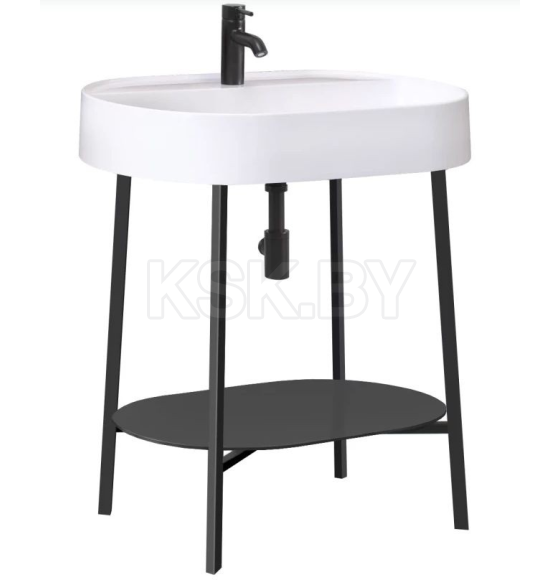 Тумба под умывальник Belux Эмилия Н 75 М, Черный матовый