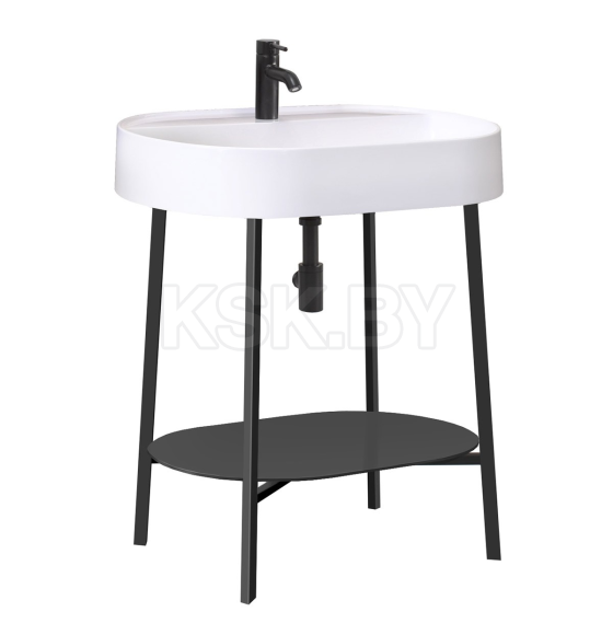 Тумба под умывальник Belux Эвора Н 75 М, Черный матовый