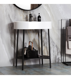 Тумба под умывальник Belux Эвора Н 75 М, Черный матовый