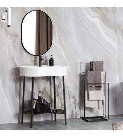 Тумба под умывальник Belux Эвора Н 75 М, Черный матовый