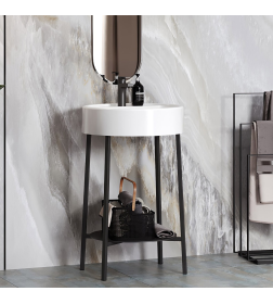 Тумба под умывальник Belux Эвора Н 53 М, Черный матовый