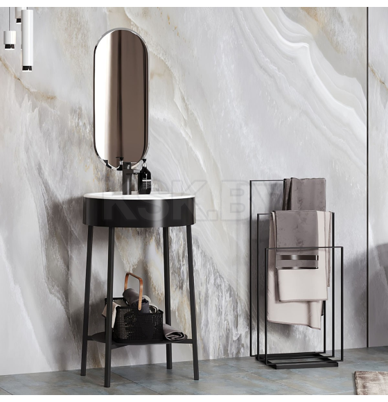 Тумба под умывальник Belux Эвора Н 53 М, Черный матовый