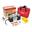 Компрессор металлический 60л/мин 2х поршневой с крокодилами SKYWAY СОЮЗ 10 АТМ , в сумке (S02001025) 