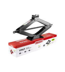 Домкрат механический ромбический 3т h 95-440мм УРАЛ SKYWAY с трещоткой в чехле