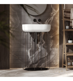 Тумба под умывальник Belux Тристан Турин-560, Чёрный матовый