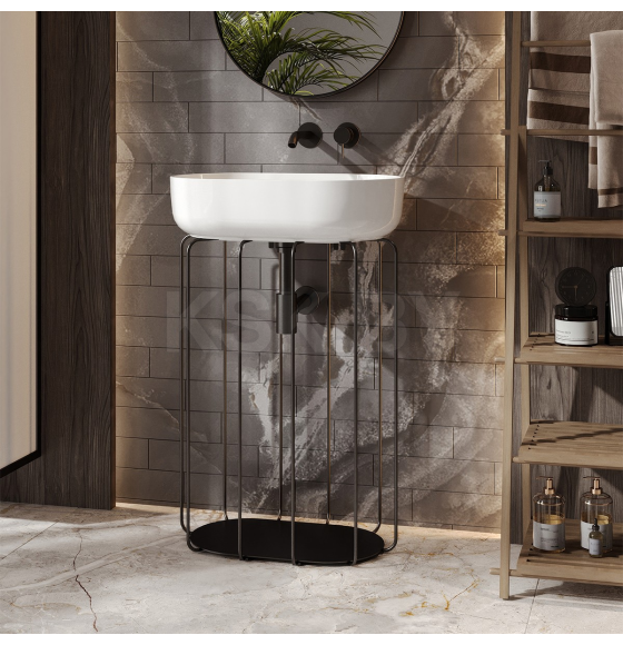 Тумба под умывальник Belux Тристан Турин-560, Чёрный матовый