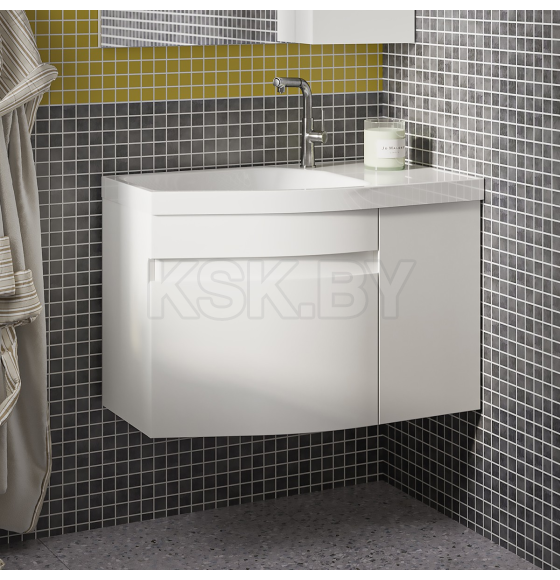 Тумба под умывальник Belux Токио НП 80-01 Белый глянцевый , левый