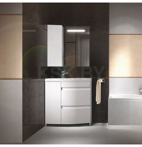 Тумба под умывальник Belux Токио Н 80-02 Белый глянцевый 