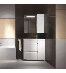 Тумба под умывальник Belux Токио Н 80-02 Белый глянцевый , левый