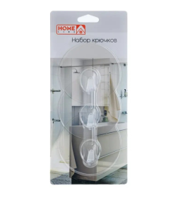 Набор крючков пластмассовых на скотче 3 шт. 8,5 см XY-0236